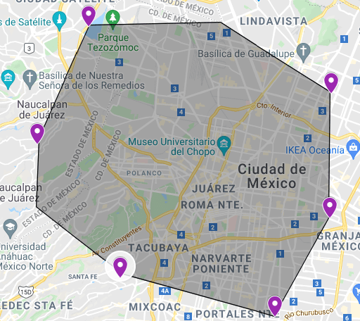 Mapa de entregas en CDMX